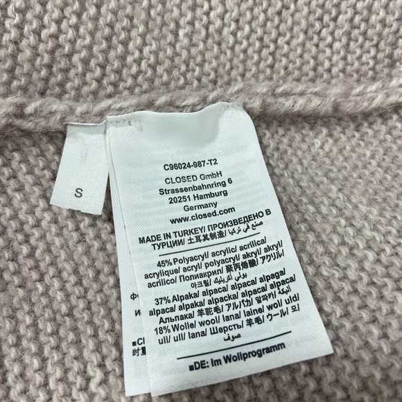 Closed Alpaca/Wool blend hoodie sweater size S ,New no tag in light purple/gray - Picture 3 of 4